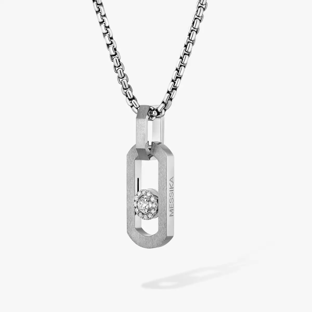 Pendentif So Move Titane Naturel Collier Diamant Natural Titanium
