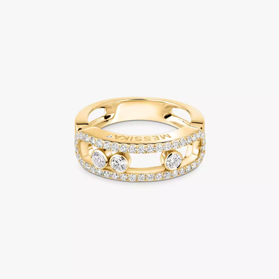 Move Classique Pavée Bague Diamant Or Jaune