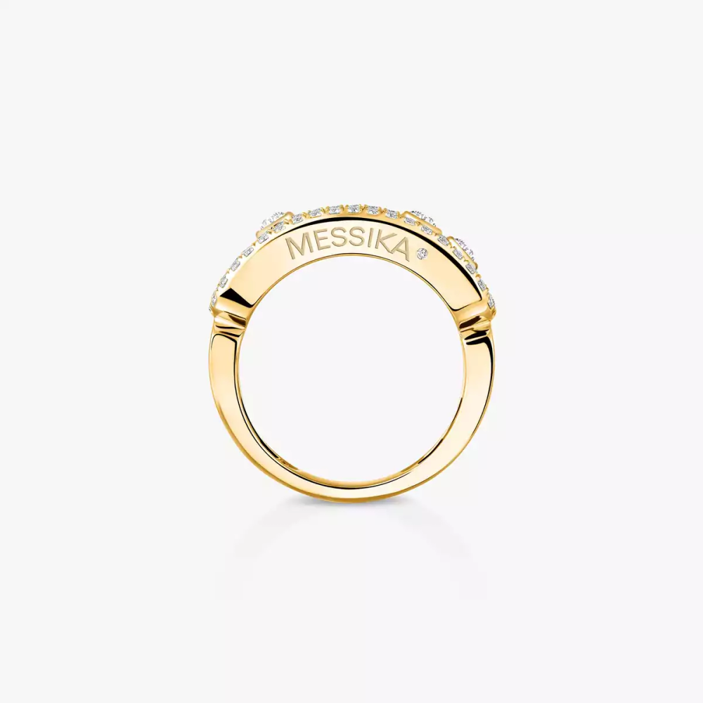 Move Classique Pavée Bague Diamant Or Jaune