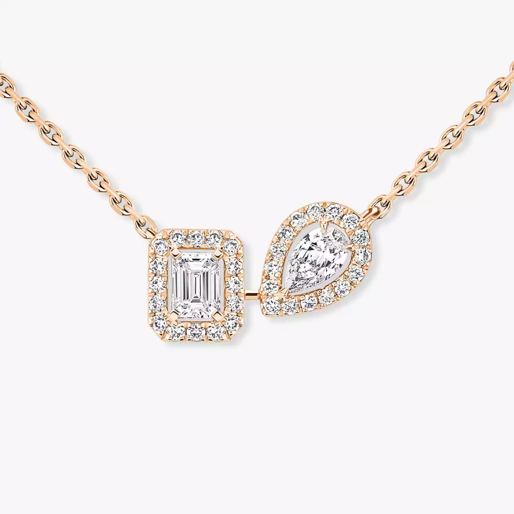 My Twin Toi & Moi Collier Diamant Or Rose