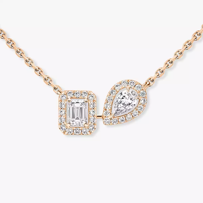 My Twin Toi & Moi Collier Diamant Or Rose