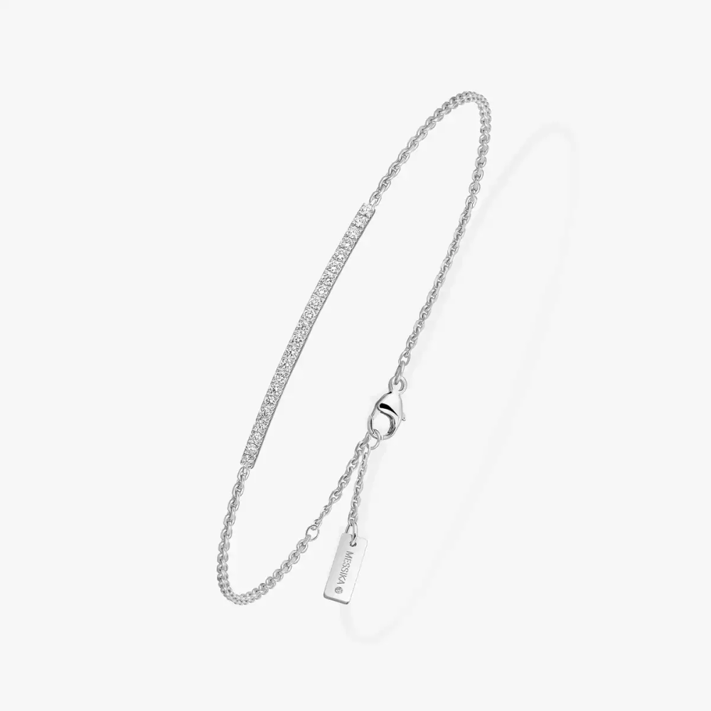 Gatsby Barrette Bracelet Diamant Or Blanc