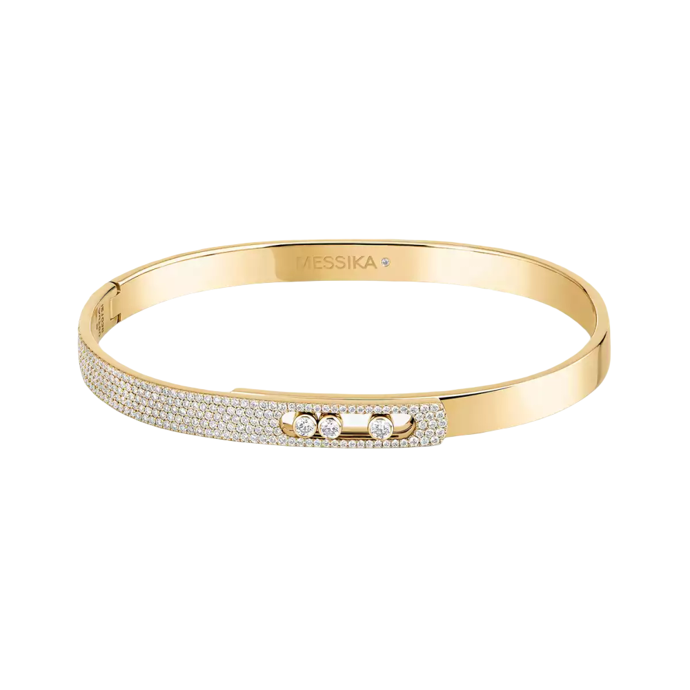 Bangle Move Noa PM Semi Pavé Bracelet Diamant Or Jaune