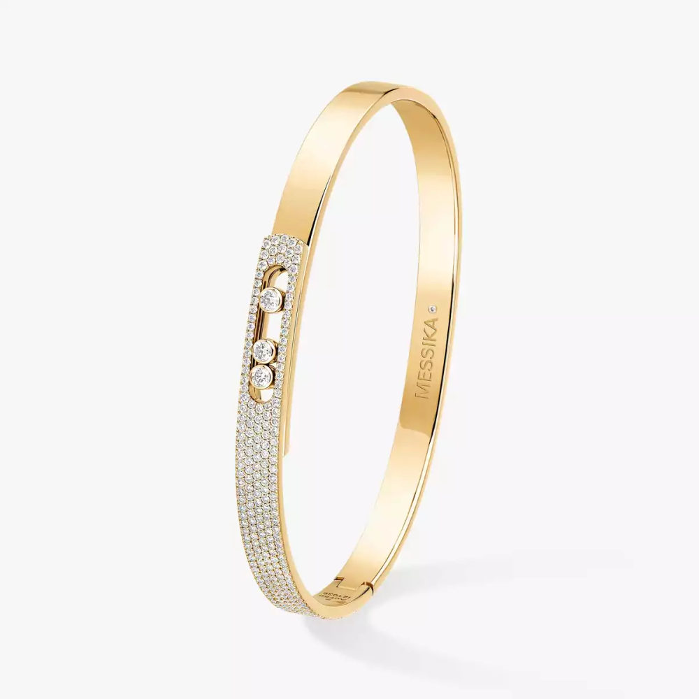 Bangle semi-pavé Move Noa PM Bracelet Diamant Or Jaune