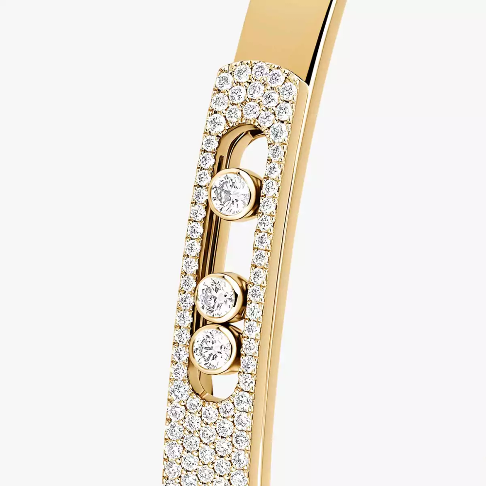 Bangle Move Noa PM Semi Pavé Bracelet Diamant Or Jaune