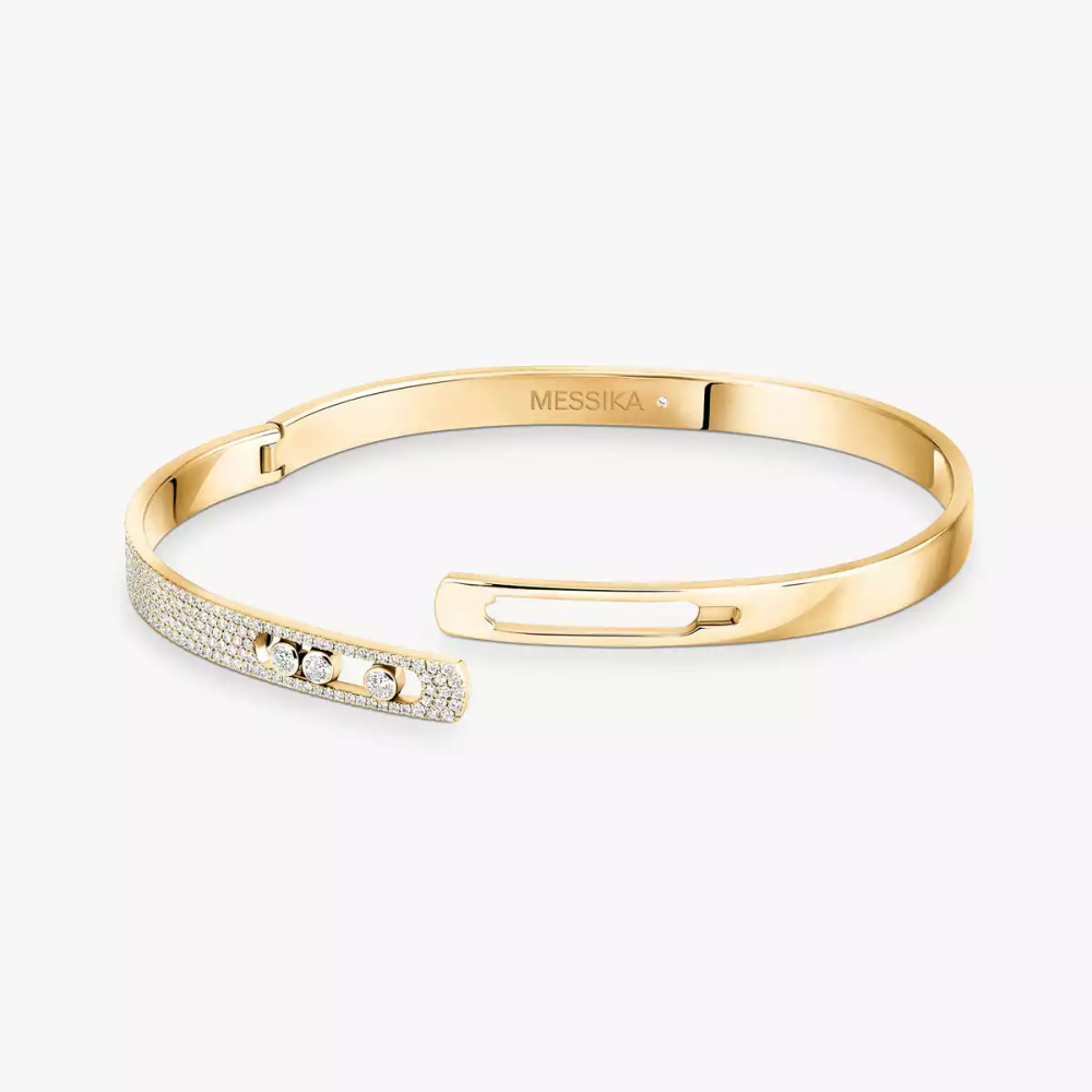 Bangle semi-pavé Move Noa PM Bracelet Diamant Or Jaune