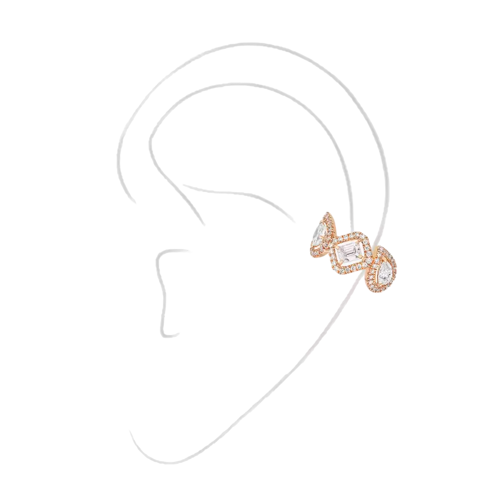 Mono clip oreille milieu My Twin 3x0,10ct Boucles d'oreilles Diamant Or Blanc