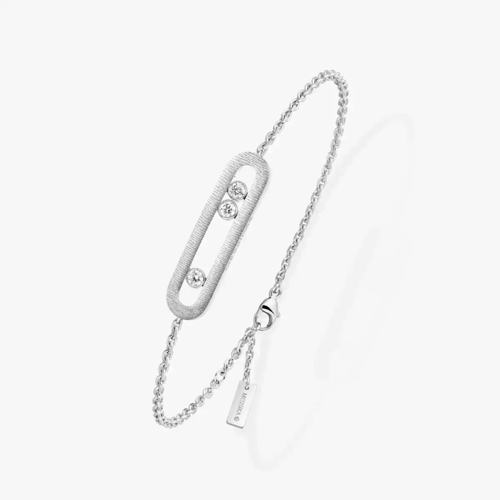 Move Classique Ciselé Bracelet Or Blanc