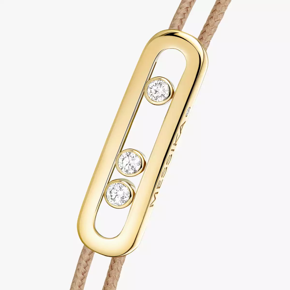 Cordon Messika CARE(S) Beige Bracelet Diamant Or Jaune
