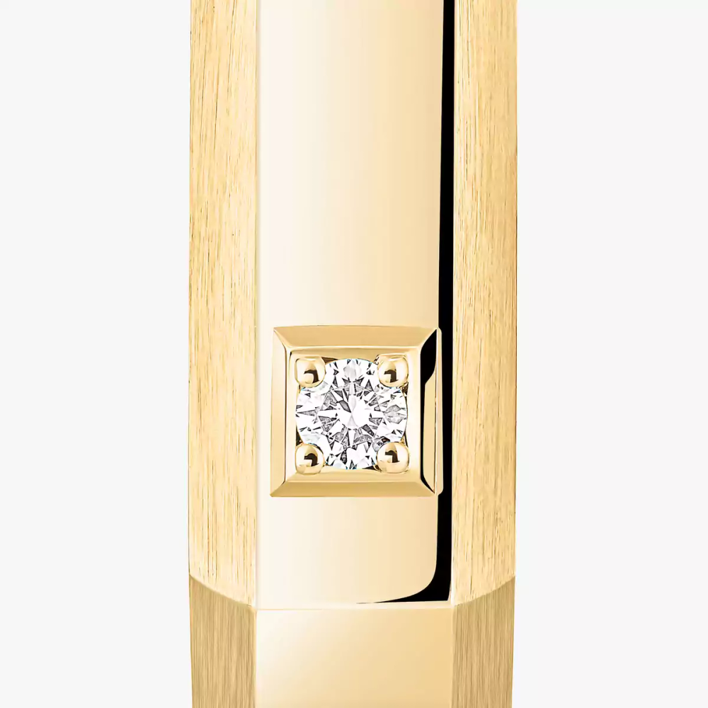 Mono créole Moderniste MM Boucles d'oreilles Diamant Or Jaune