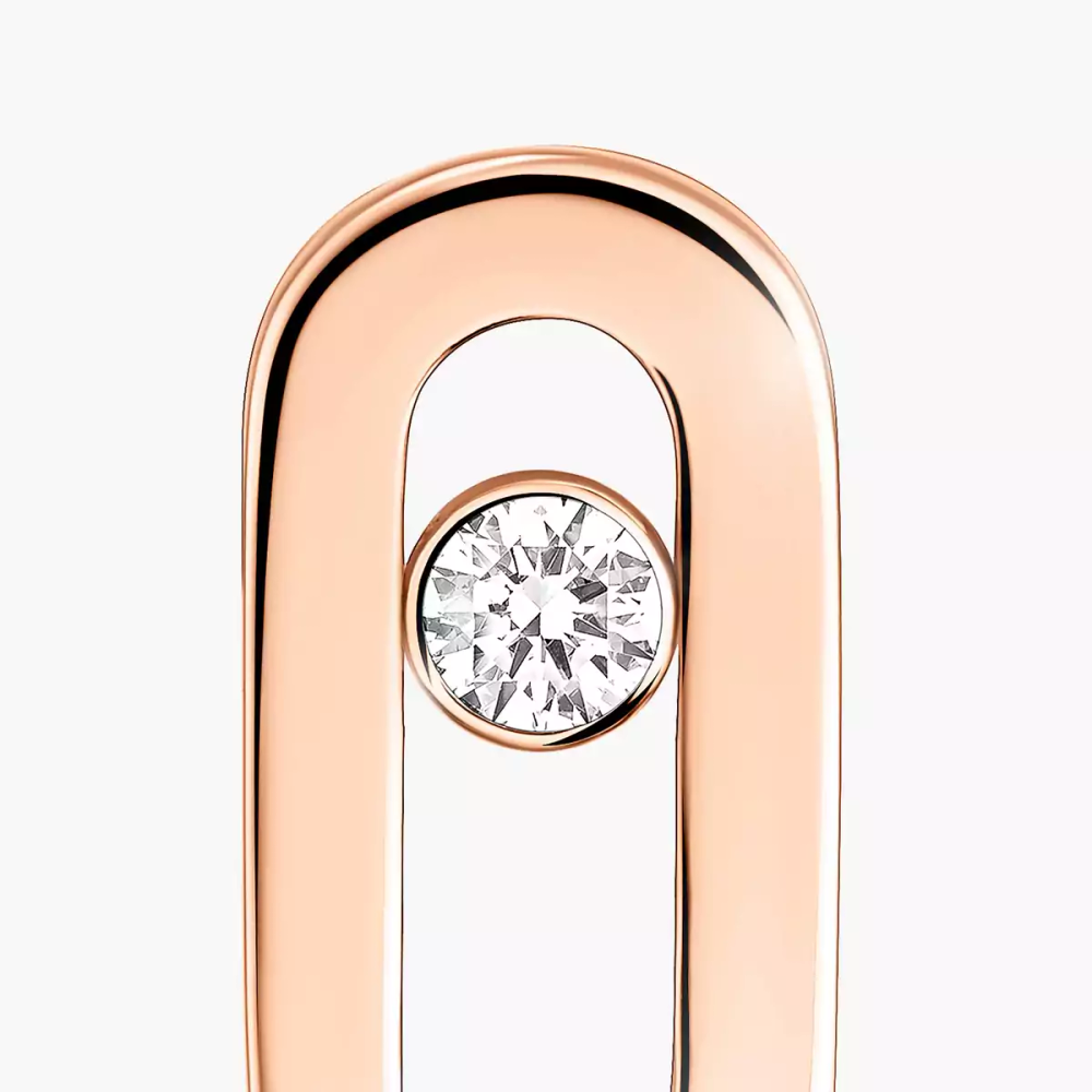 Move Uno Single Stud Pink Gold Diamond Earrings