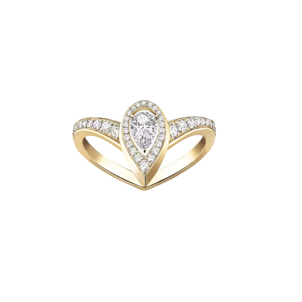 Fiery 0,10ct Bague Diamant Or Jaune