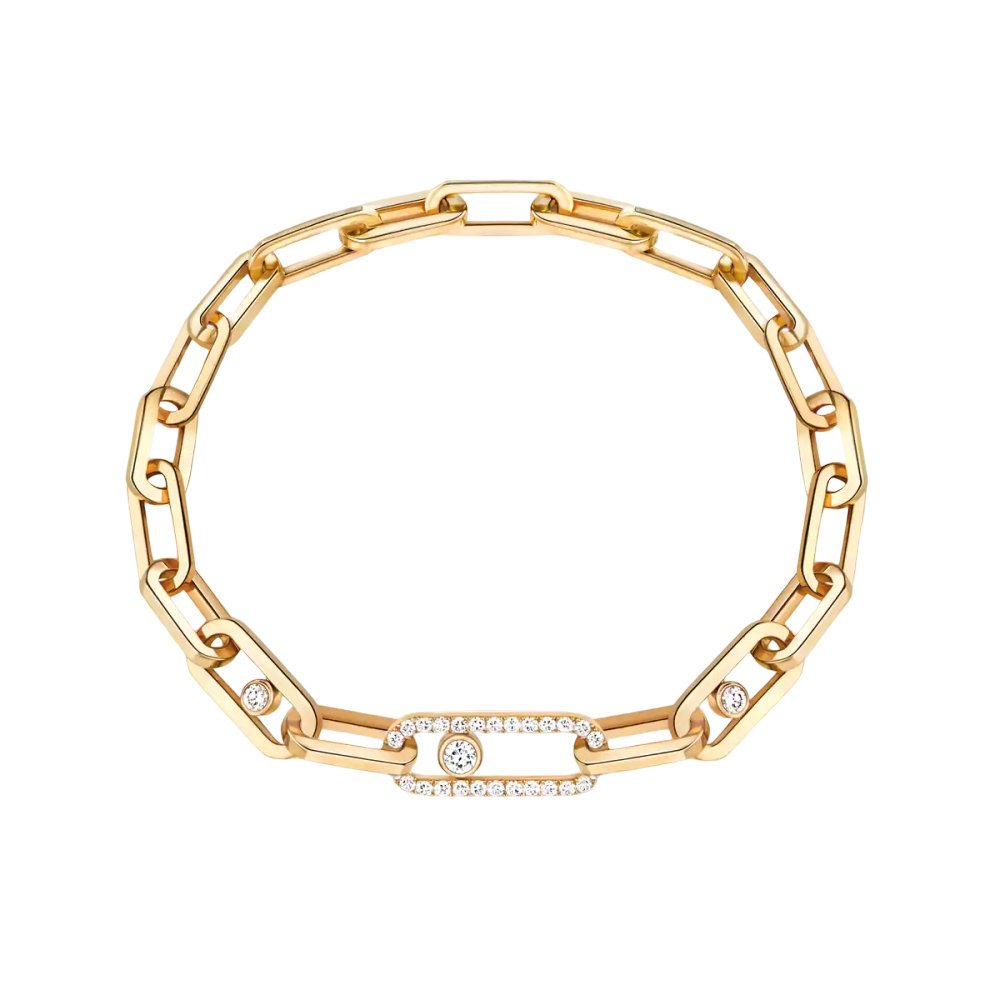 Move Link Bracelet Diamant Or Jaune