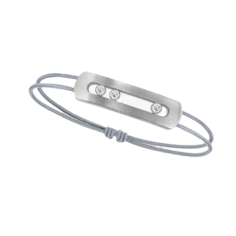 Move Titanium Natural Cord Natural Titanium Diamond Bracelet