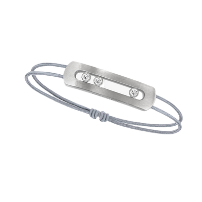 Move Titanium Natural Cord Natural Titanium Diamond Bracelet