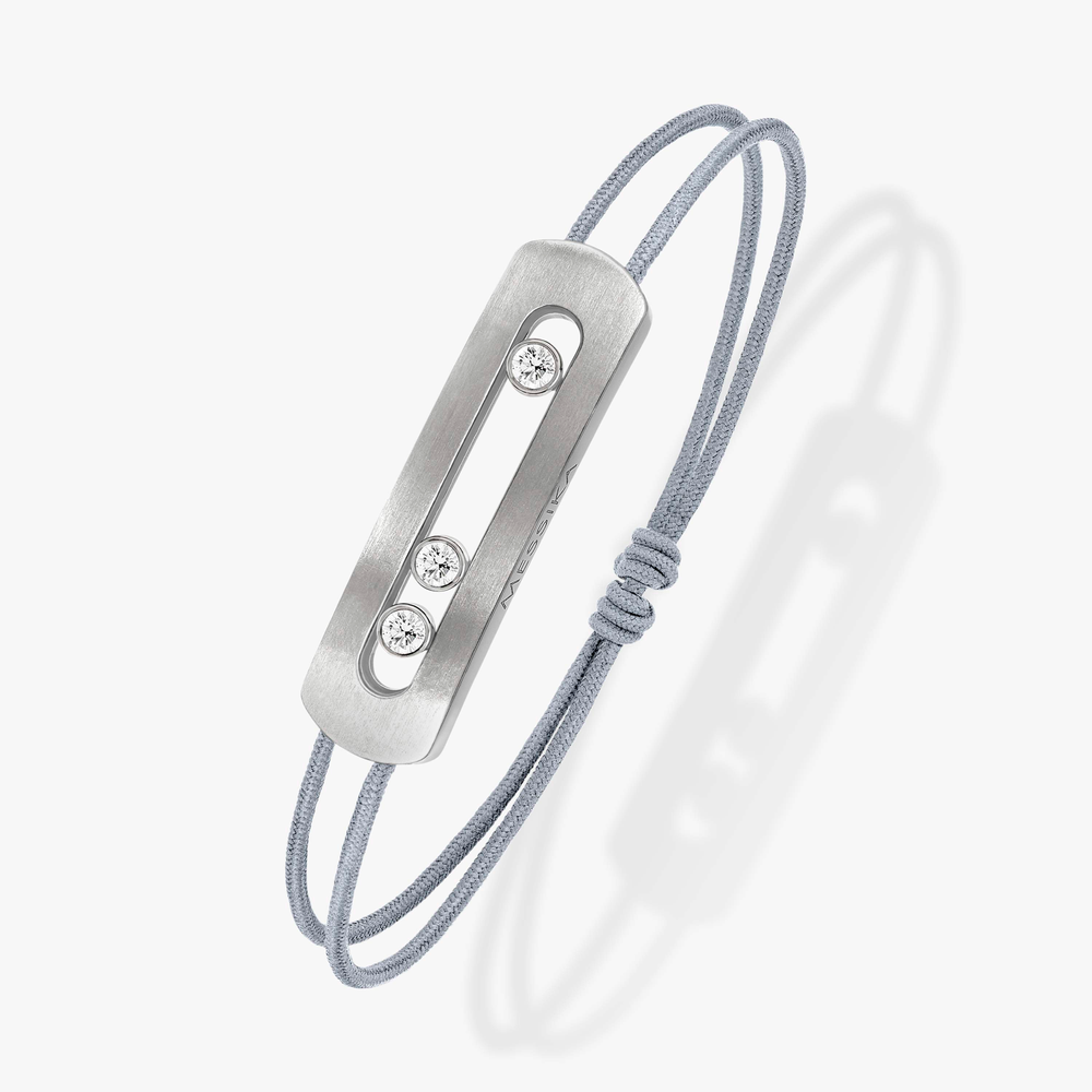 Move Titanium Natural Cord Natural Titanium Diamond Bracelet