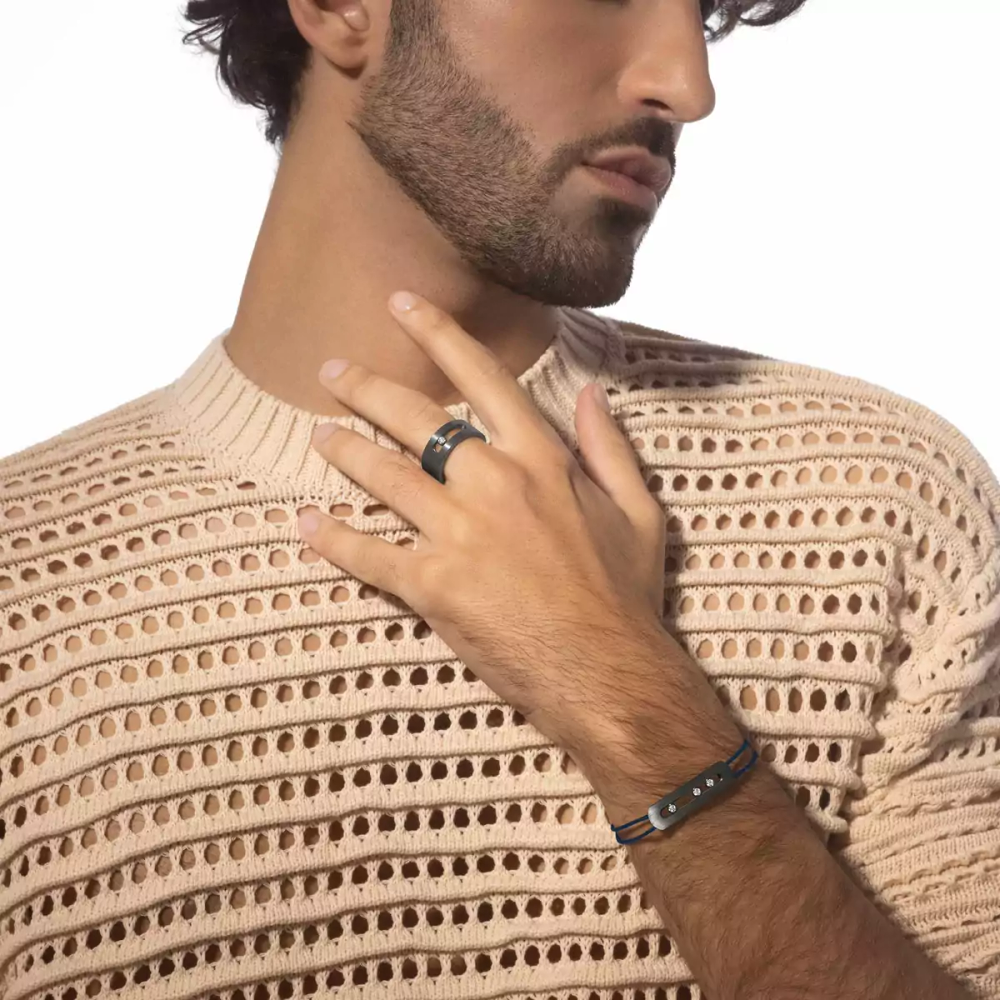 Cordon Move Titanium Naturel Bracelet Diamant Natural Titanium