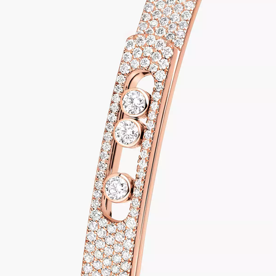 Move Noa SM Pavé Bangle Pink Gold Diamond Bracelet