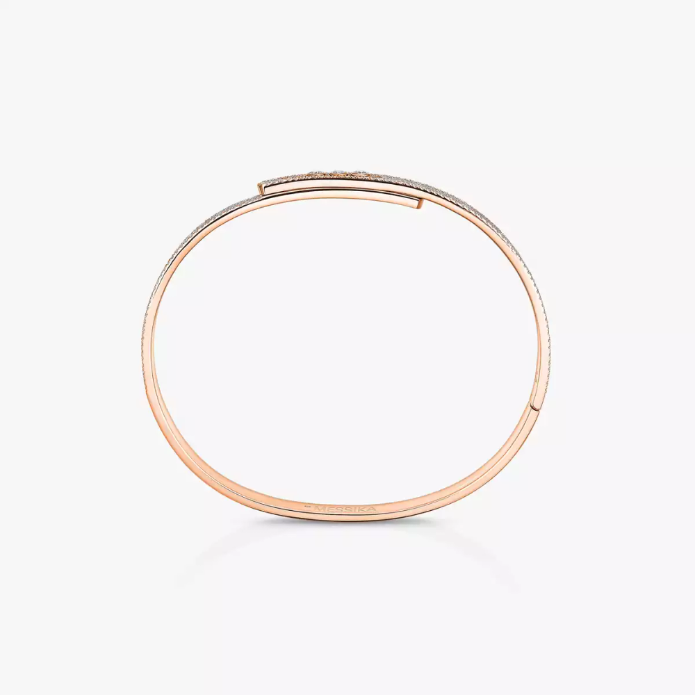 Move Noa SM Pavé Bangle Pink Gold Diamond Bracelet
