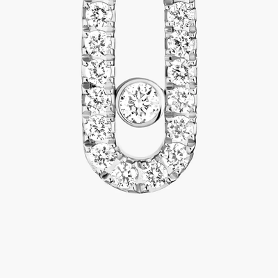 Mono Clip Move Uno Pampille Pavé Boucles d'oreilles Diamant Or Blanc
