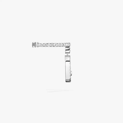 Mono Clip Move Uno Pampille Pavé Boucles d'oreilles Diamant Or Blanc