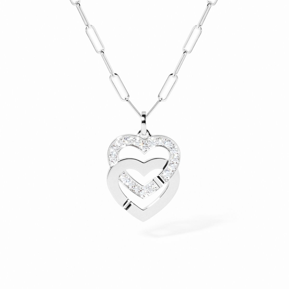Pendant On Chain Extra Large Double Cœurs