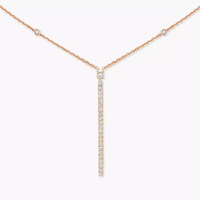 Gatsby Barrette Verticale Collier Diamant Or Rose
