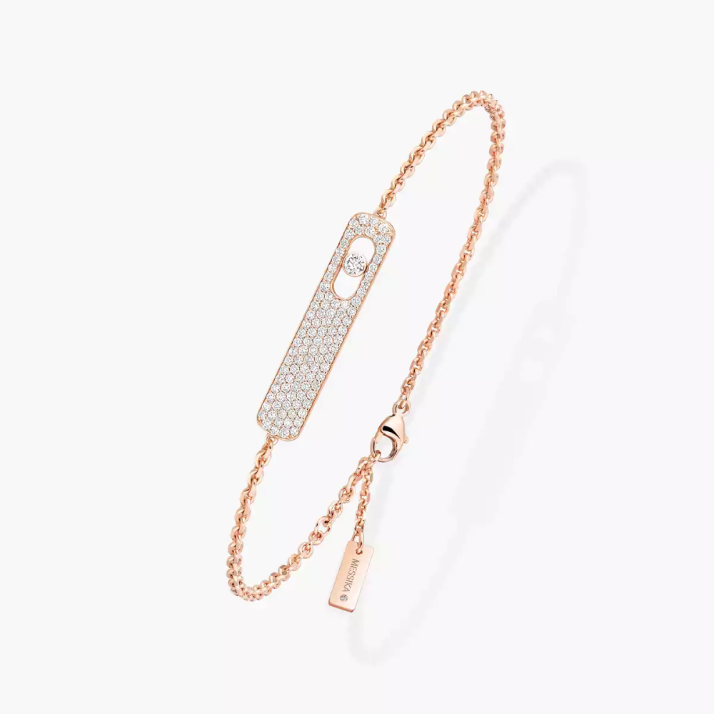 My First Diamond Pavé Bracelet Diamant Or Rose