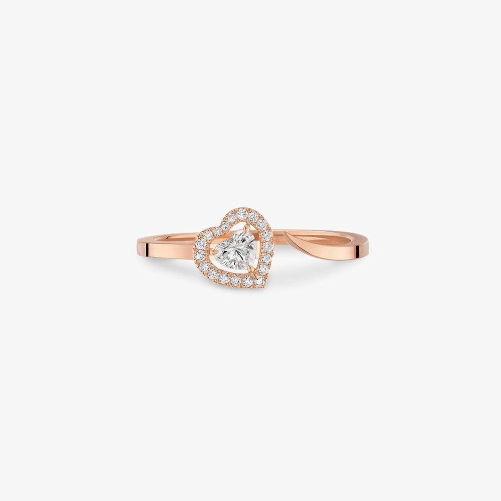 Pink Gold Diamond Ring Joy coeur 0.15-carat diamond