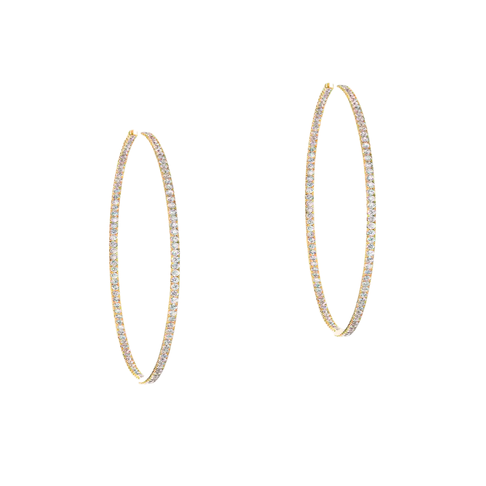 Créoles Gatsby S Boucles d'oreilles Diamant Or Jaune