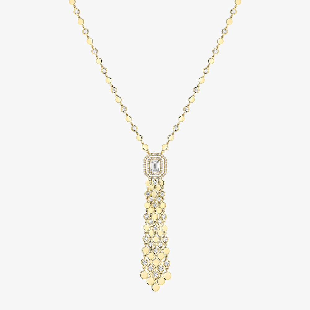 D-Vibes Tassel Yellow Gold Diamond Necklace