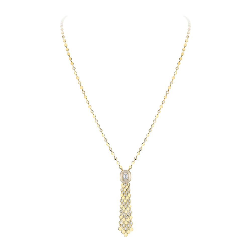 D-Vibes Tassel Yellow Gold Diamond Necklace