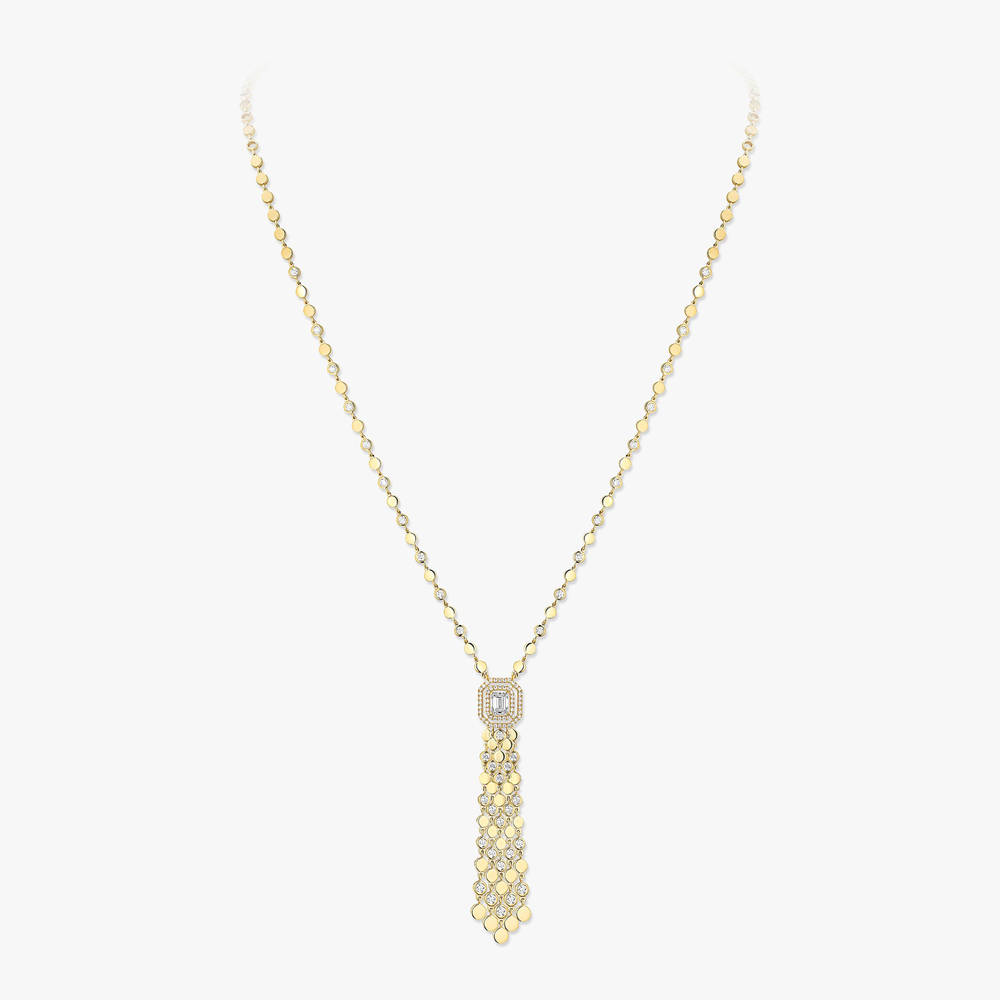 D-Vibes Tassel Yellow Gold Diamond Necklace