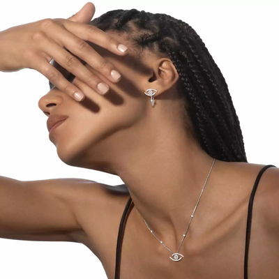 Collier pavé Lucky Eye Collier Diamant Or Blanc