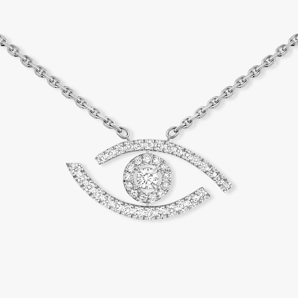 Collier pavé Lucky Eye Collier Diamant Or Blanc