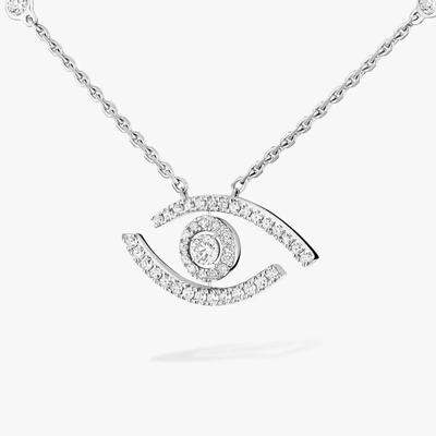 Collier pavé Lucky Eye Collier Diamant Or Blanc