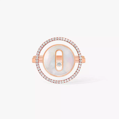 Bague Lucky Move PM Nacre Blanche Bague Diamant Or Rose