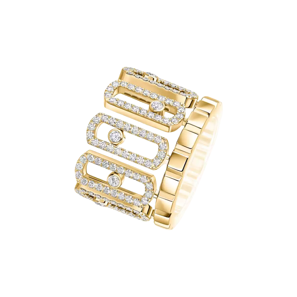 Move Iconica Pavée Bague Diamant Or Jaune