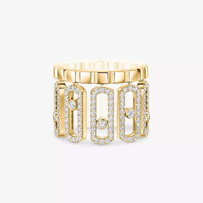 Move Iconica Pavée Bague Diamant Or Jaune