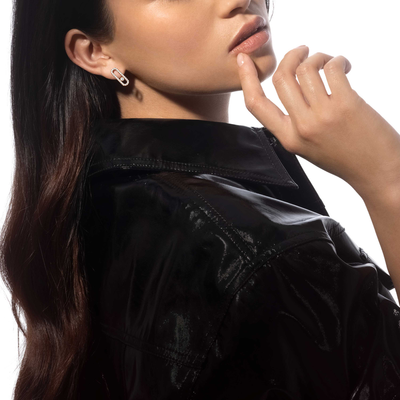 Move Uno Pavé Single Right Earring Pink Gold Diamond Earrings