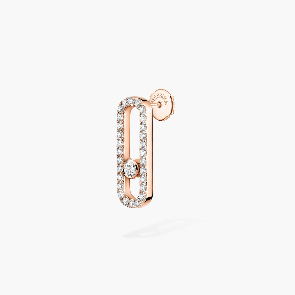 Move Uno Pavé Single Right Earring Pink Gold Diamond Earrings