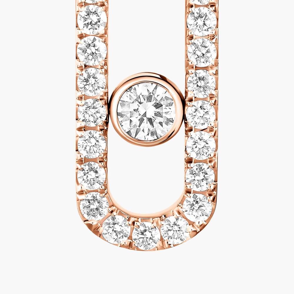 Move Uno Pavé Single Right Earring Pink Gold Diamond Earrings