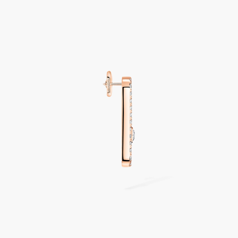 Move Uno Pavé Single Right Earring Pink Gold Diamond Earrings