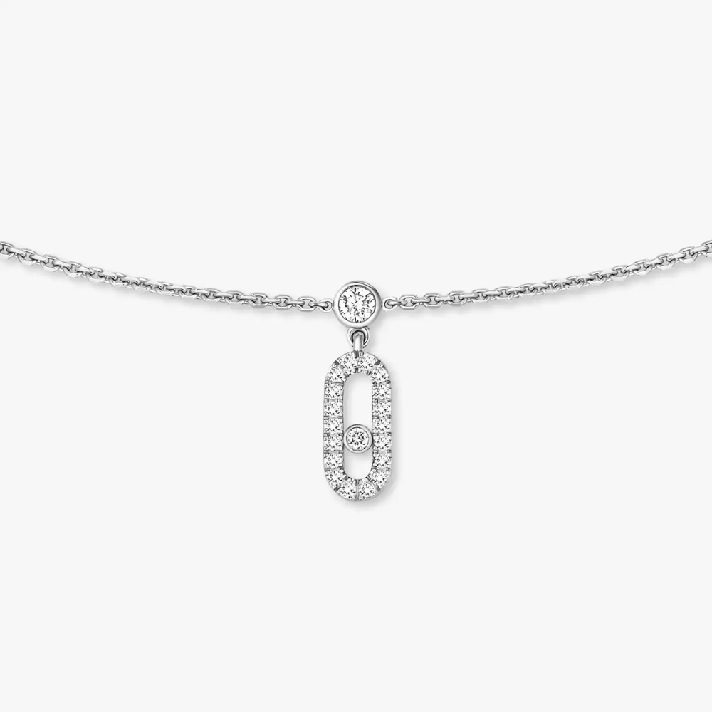 Collier choker pampille pavé Move Uno Collier Diamant Or Blanc