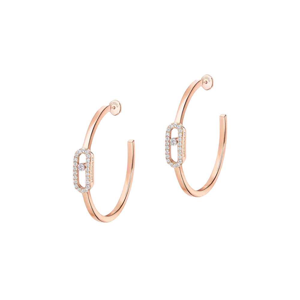 Créoles Move Uno PM Boucles d'oreilles Diamant Or Rose
