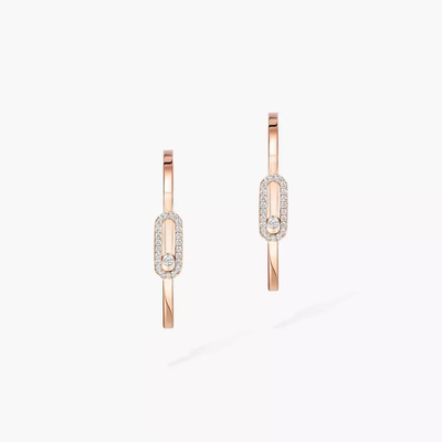 Créoles Move Uno PM Boucles d'oreilles Diamant Or Rose