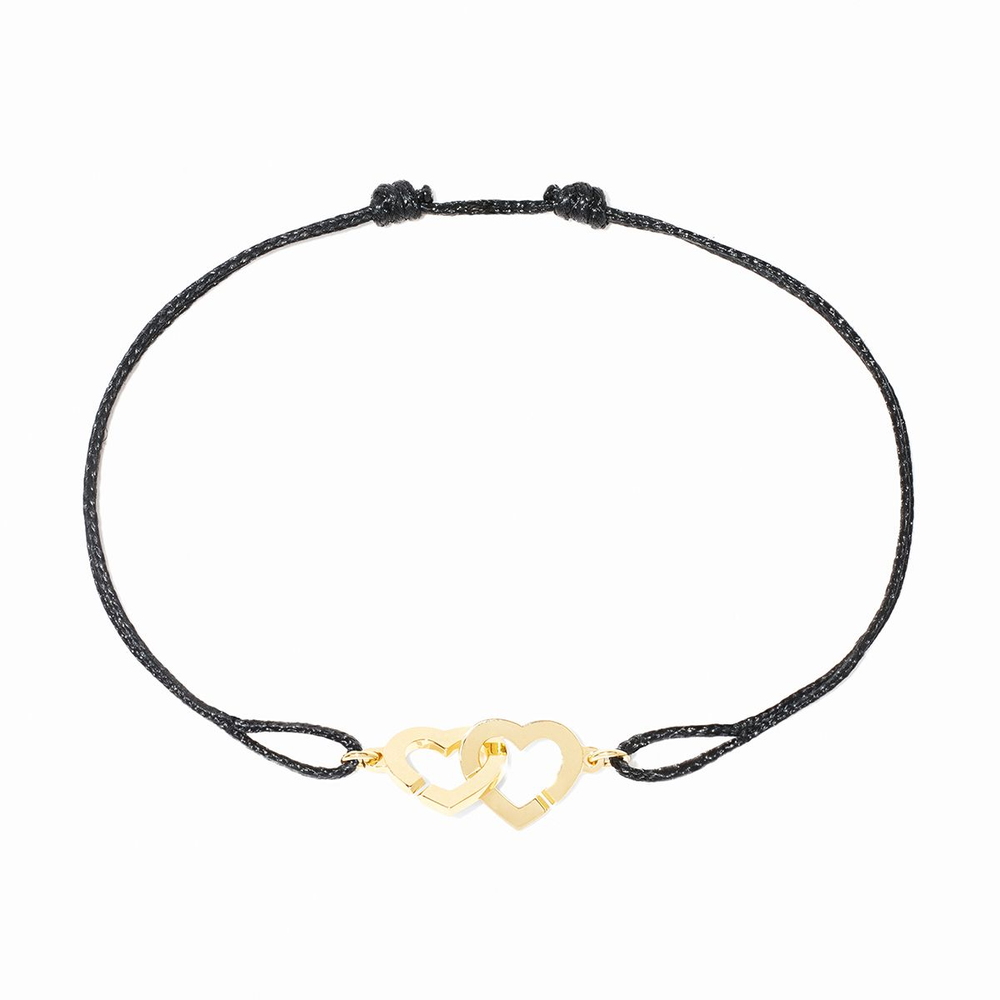 Bracelet Sur Cordon Double Cœurs R9