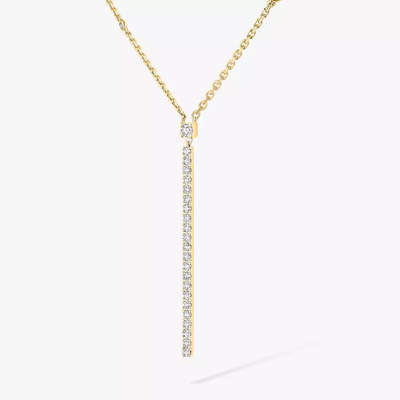 Gatsby Barrette Verticale Collier Diamant Or Jaune