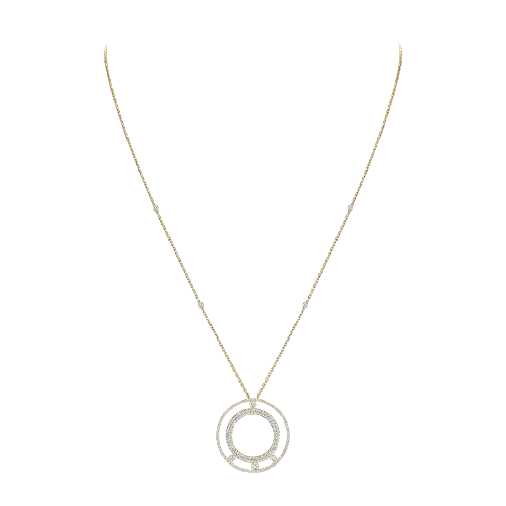 Collier Long Move Romane Pavé Collier Diamant Or Jaune