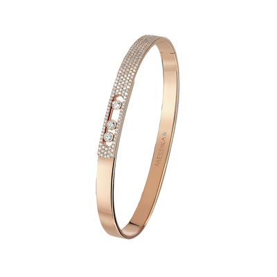 Pink Gold Diamond Bracelet Move Noa Bangle SM Pavé